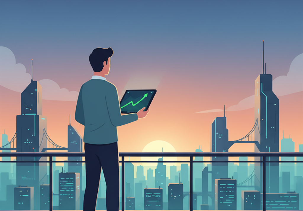 A founder analyzing positive startup funding trends for 2026.